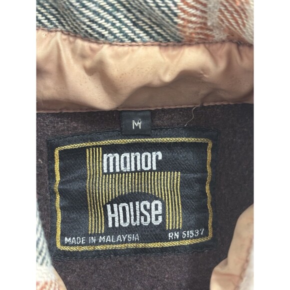VTG 1980's Manor House Plaid Flanne Lined Shacket Shirt Jacket M Yellowstone - Picture 8 of 11
